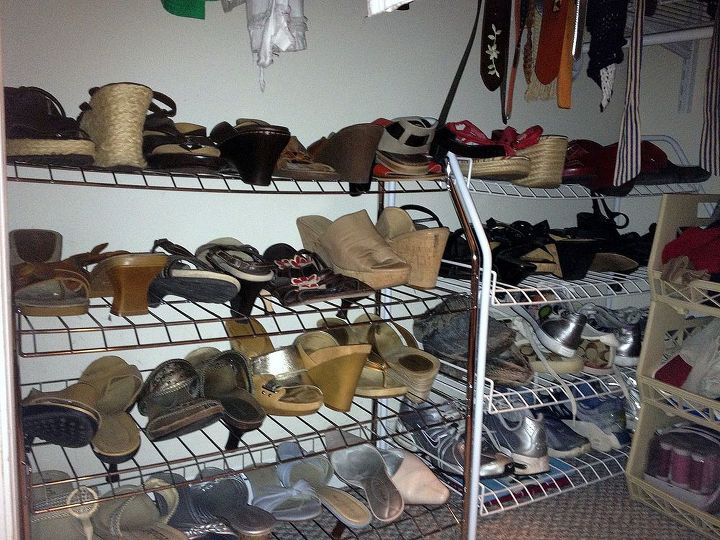 how to organize a small walk in closet, closet, organizing