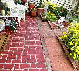 a painted patio, outdoor living, painting, Debbie painted her patio