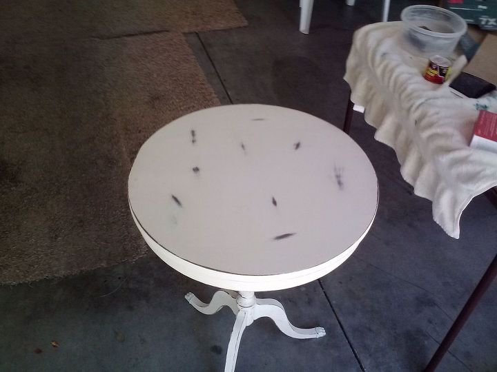 q i want to put some kind of french decopodge on this table but not sure how to go, painted furniture, shabby chic