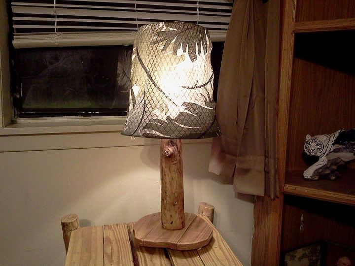 i have just made this lamp out of aa a rough draft the lamp shade is a, crafts, repurposing upcycling