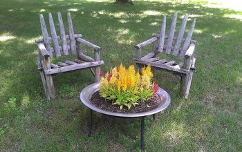 I drilled some holes in an old fire pit, and planted celosia to look like