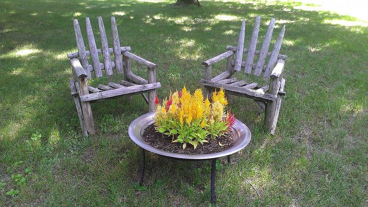 i drilled some holes in an old fire pit and planted celosia to look like, gardening, outdoor living, repurposing upcycling
