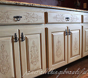 how to emboss furniture diy, crafts, kitchen cabinets, painted furniture, after stencil embossed buffet