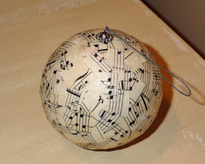 how to decoupage old christmas ornaments, christmas decorations, seasonal holiday decor, Here is how your finished ornament should look like