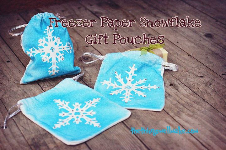 make freezer paper snowflake gift pouches or other things, crafts, seasonal holiday decor