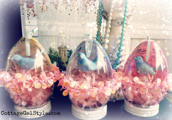 easter egg snow globes, crafts, easter decorations, seasonal holiday decor