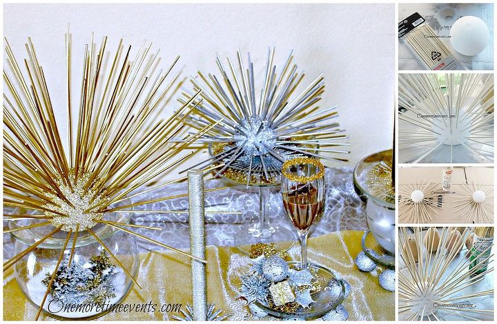 how to make gold and silver metallic starburst, christmas decorations, crafts, seasonal holiday decor, Fast and easy starburst with only 3 items for more on this visit