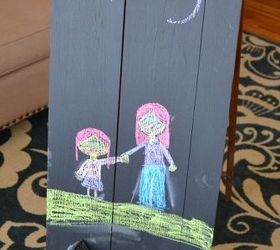 old wood ironing board becomes chalkboard, chalkboard paint, crafts, repurposing upcycling, Old wood ironing board becomes chalkboard