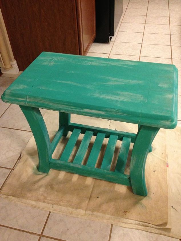 annie sloan chalk paint up cycled wood end table, chalk paint, painted furniture, Refinished with two goats of Annie Sloan chalk paint