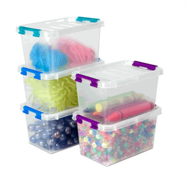 19 things every crafter should have, crafts, Love love clear plastic bins for storing my supplies I don t have to go digging to find what I m looking for
