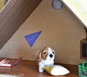 turn a bookcase into an american girl doll sized dollhouse, crafts, diy, An attic built from scraps of wood is attached to the bookcase using L brackets