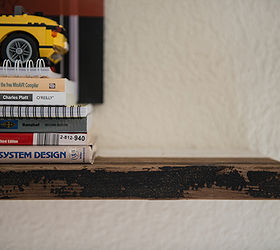 reclaimed barn wood headboard and shelves, home decor, shelving ideas