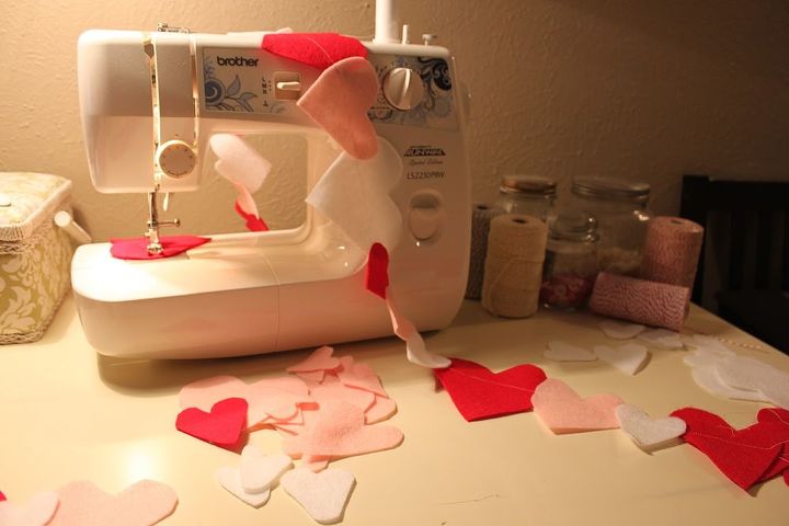 valentine s day heart banner, crafts, seasonal holiday decor, valentines day ideas, The great thing about making the banner yourself is you can make it as long or short as you want You can cut slits on the ends to add twine to hang Done