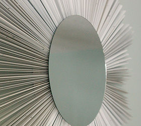 diy sunburst mirror under 10, crafts, Glue the mirror on the front Add wall hanging clips to the plywood and hang