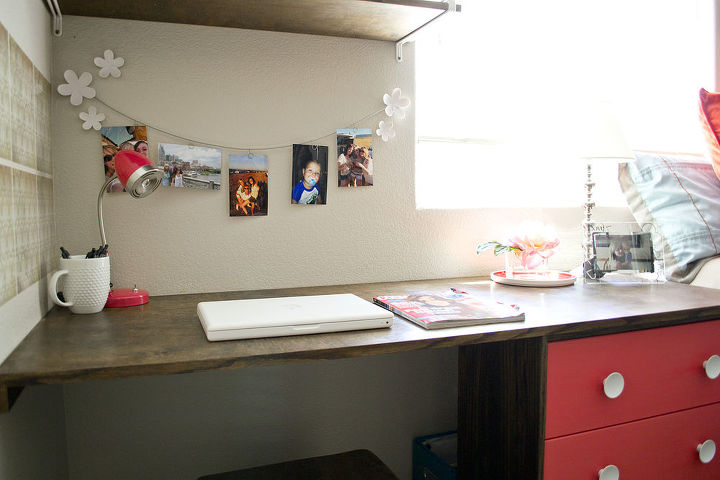 Diy Built Desk Nightstand Combination With Shelves Storage And