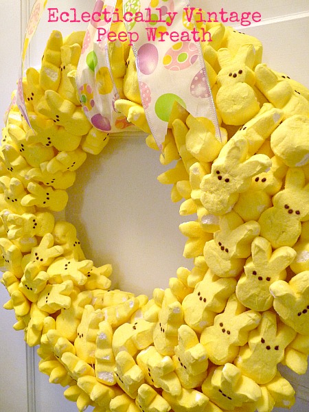 it s time to party with my peeps wreath, crafts, wreaths, Make your own Peep Wreath Simple with a few things wreath form toothpicks and peeps