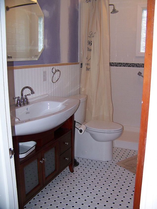 a puny 50 s bath remodel, bathroom ideas, home improvement, Our old bath was so dark and VERY small It was a chore to even take a shower and the light had to be o all the time