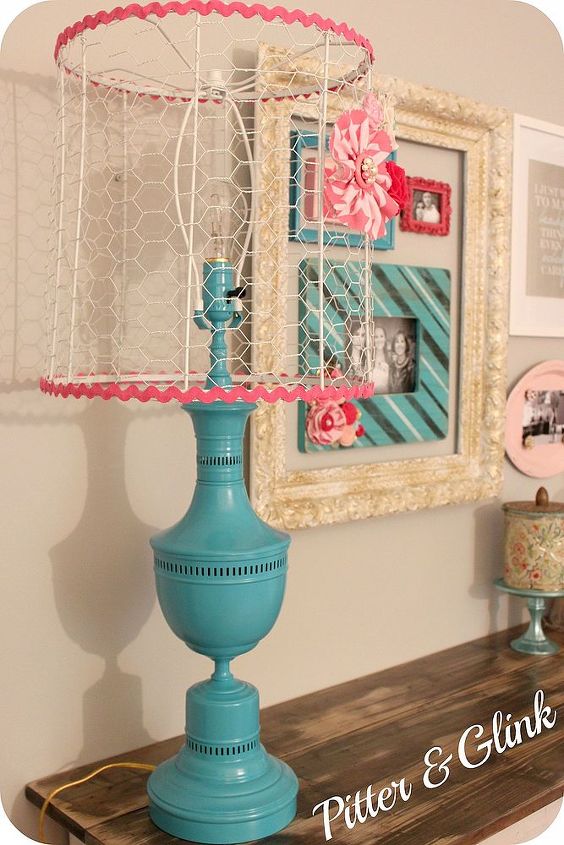 lamp makeover with spray paint and chicken wire, crafts, repurposing upcycling