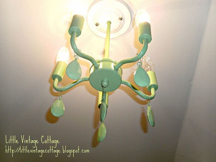 new lime green chandelier, lighting, painted furniture, and after literally hours trying to get the little bugger installed