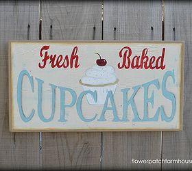 how i got started painting, crafts, outdoor living, seasonal holiday decor, Fresh Baked Cupcakes sign