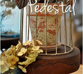 diy rustic wood pedestals, diy, home decor, how to, repurposing upcycling, woodworking projects, as well as using them to decorate Full tutorial on All Things Heart and Home DIY Rustic Pedestals Thanks for checking them out my friends xo