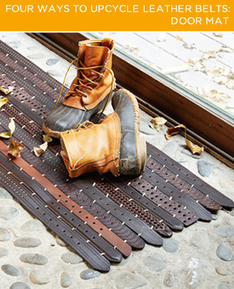 4 ways to upcycle leather belts, crafts, Make a leather belt door mat