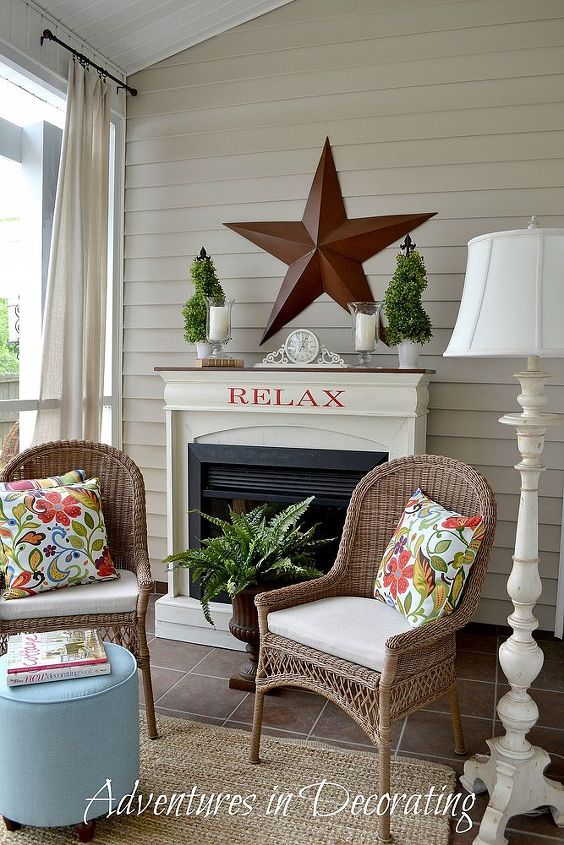 our summer porch, outdoor living, seasonal holiday decor, I love having lots of color out here especially when it comes to pillows