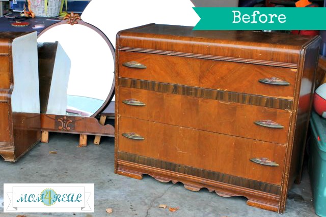 aqua dresser with ribbon pulls trash to treasure, home decor, painted furniture