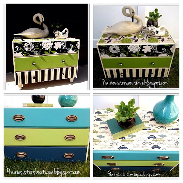 fun and funky repurposed dressers in fabric hometalk