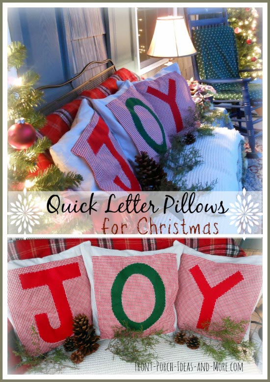 quick joy pillow toppers for christmas, christmas decorations, crafts, seasonal holiday decor, Bring holiday cheer to any seating area with quick letter pillow toppers