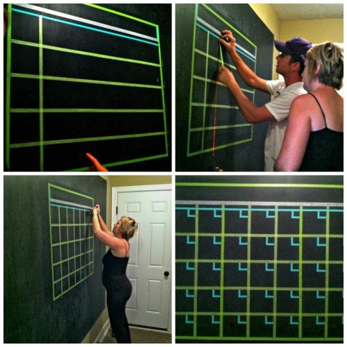 chalkboard wall command center, chalkboard paint, paint colors, painting, wall decor, Making the washi tape calendar