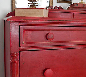 the perfect red vintage dresser, painted furniture