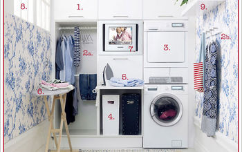 How to create a functional laundry room in less than 35 sq. ft. Oh, and don't forget the wallpaper.