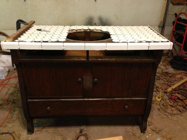 upcycled bathroom vanity, bathroom ideas, home decor, painted furniture, repurposing upcycling