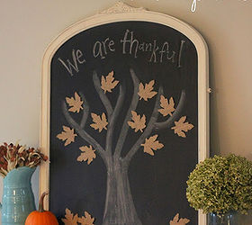A Chalkboard Tree With Burlap Leaves