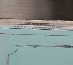 my painted buffet, home decor, painted furniture, Simple distressing lets old finish peek through