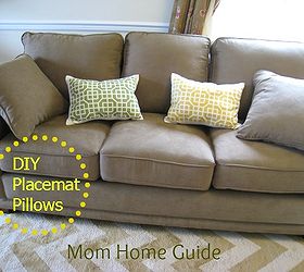 diy pillows for a sofa from cloth placemats, crafts, home decor, painted furniture