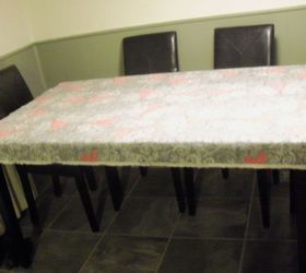 creating extra seating space with repurposed wooden chest, painted furniture, repurposing upcycling, I spread the fabric face down on my work area actually my kitchen table
