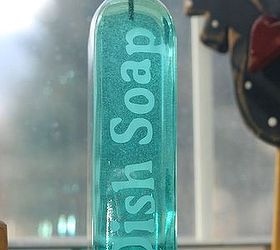 etched glass soap dispenser, cleaning tips, crafts