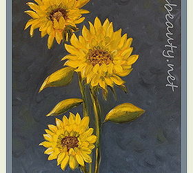 my sunflower oil painting, home decor, painting