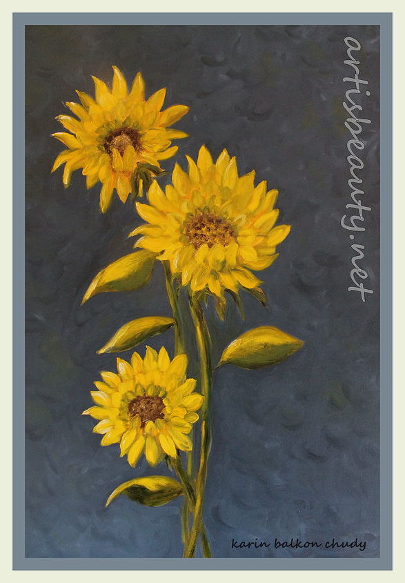 my sunflower oil painting, home decor, painting
