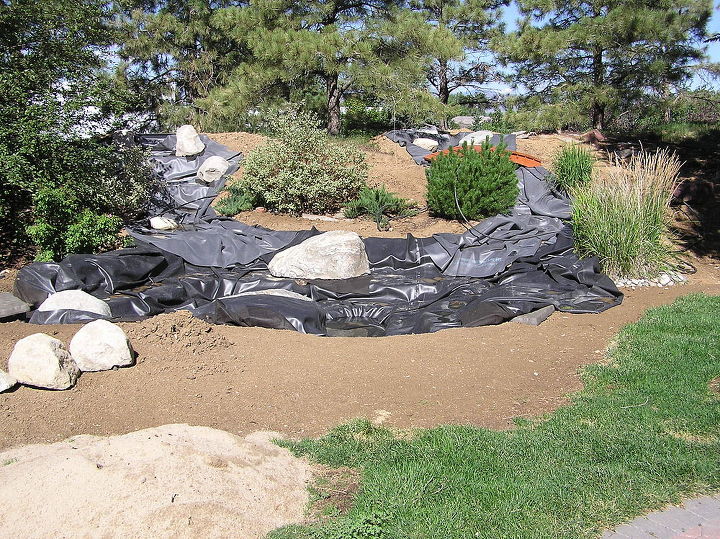 rocky mountain waterscape water feature, landscape, ponds water features, The work is just beginning
