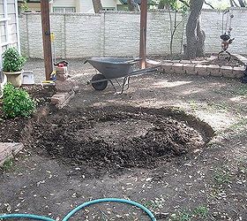 building a backyard pond, outdoor living, ponds water features, Started digging