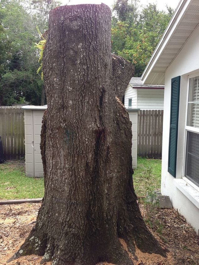 ideas de la decoracion para un tocon grande del arbol