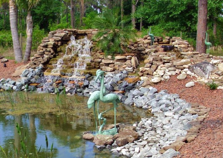 water feature on a natural pond, decks, landscape, outdoor living, ponds water features, waterfall on natural pond