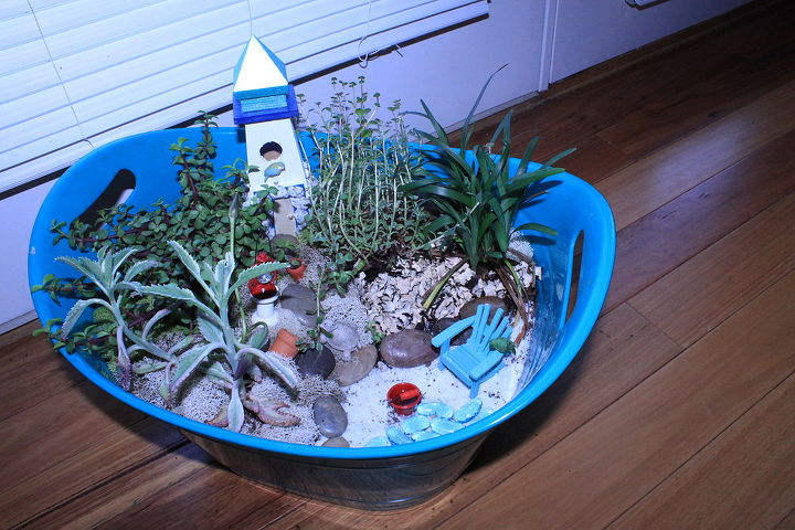 mini garden, crafts, gardening, This was my first one I made it last year