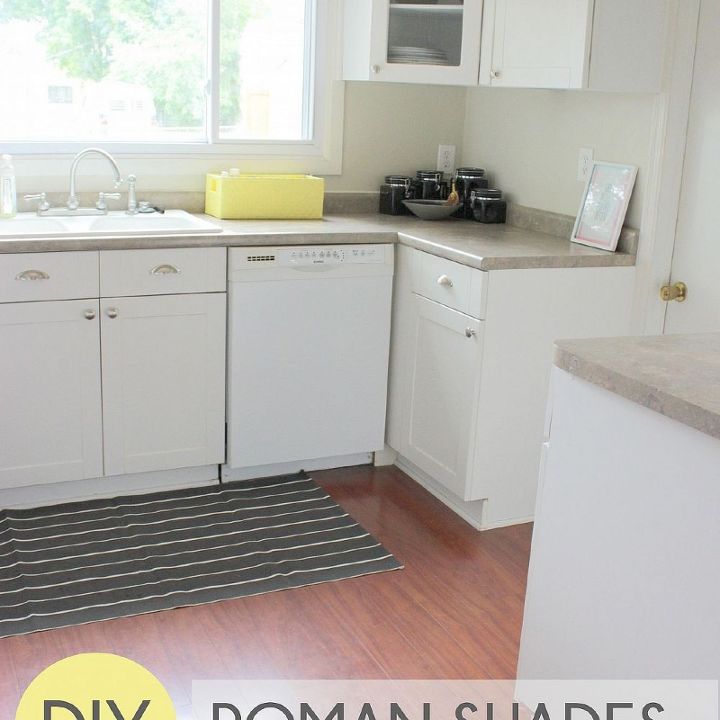 diy roman shades, crafts, home decor, kitchen design, reupholster, window treatments, windows, Here s our final product