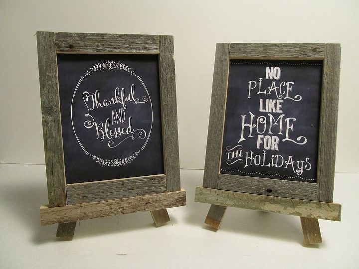 framing chalkboard printables with reclaimed fence, chalkboard paint, crafts, repurposing upcycling, Rustic Holiday Chalkboard Printables in rustic frames