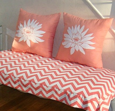 stencil color obsession coral pink, home decor, painting, wall decor