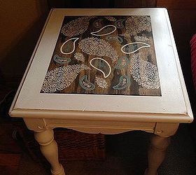 end table makeover with ascp and stencils, painted furniture